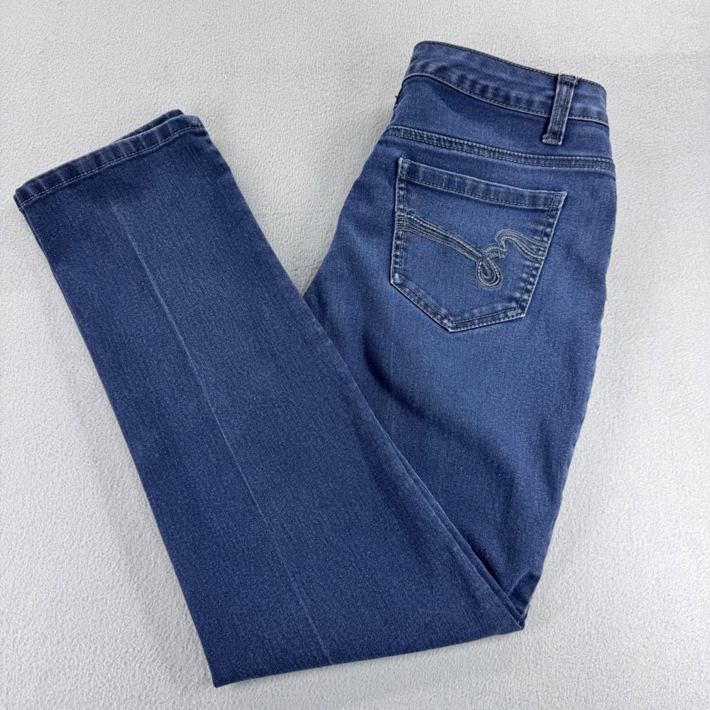 Bandolino Lydia Straight Leg Jeans Blue Dark Wash Size 8 DB21474R-RNS Womens